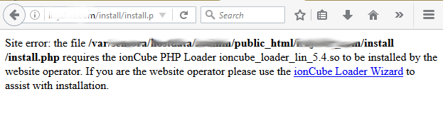 خطای ionCube loader زمان بارگذاری سایت